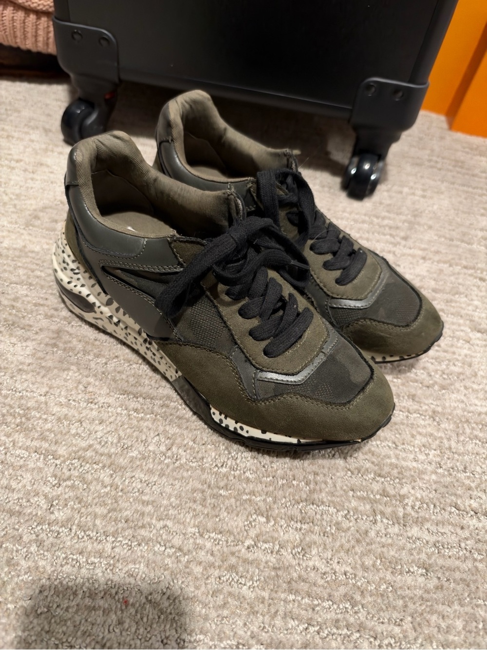 Women’s Olive Green with Camo Steve Madden Sneakers